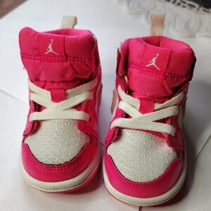 Nike Kids Pink and White Sneakers